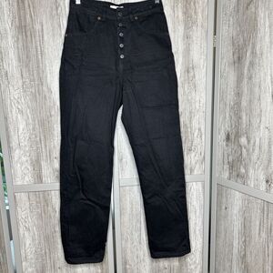 Decade Studio Jeans Size 30 Black Color Button Fly 100% Cotton High Rise